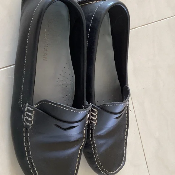 Cole Haan Women’s Black Leather Slip-On Loafers - Picture 3 of 4
